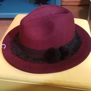Wool Fedora with fringe and pompom